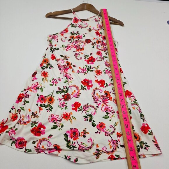 Forever 21 Floral Strappy Mini Dress Ivory Pink Stretch Bodycon NWT S Summer Y2K - Picture 16 of 16